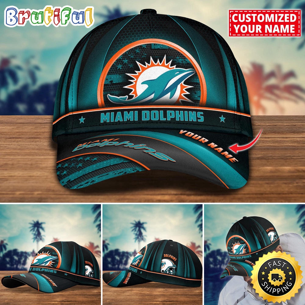 NFL Miami Dolphins Baseball Cap Custom Football Cap For Fans