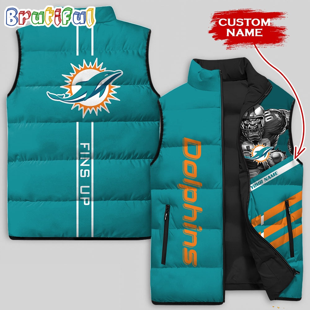 NFL Miami Dolphins Damn Right Sleeveless Down Jacket