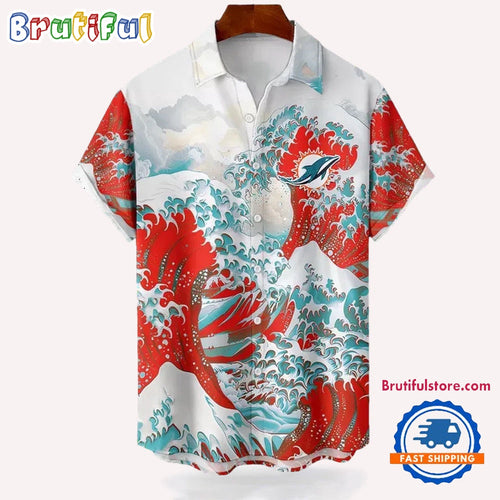 NFL Miami Dolphins Football Special Great Wave Hawaiian Shirt