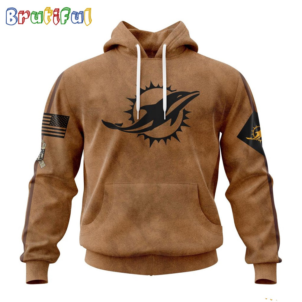 NFL Miami Dolphins Hoodie Special Salute To Service For Veterans Day Full Printed Hoodie