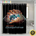 NFL Miami Dolphins Shower Curtain Set For Bathroom Decor