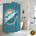 NFL Miami Dolphins Shower Curtain Sport Bathroom Mat Set and Shower Curtain