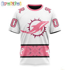 NFL Miami Dolphins T-Shirt Special Pink Design Fight Breast Cancer