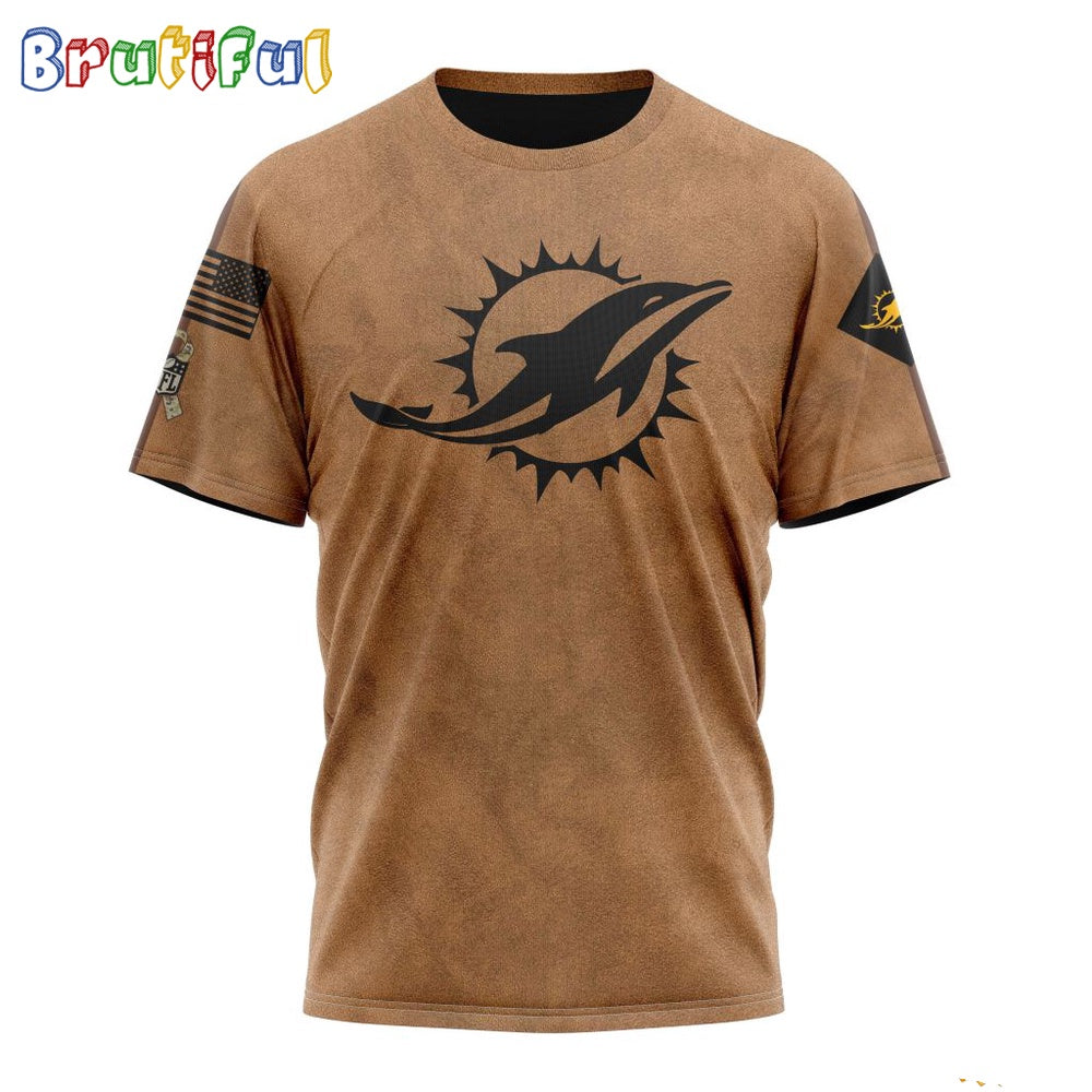 NFL Miami Dolphins T-Shirt Special Salute To Service For Veterans Day Full Printed T-Shirt