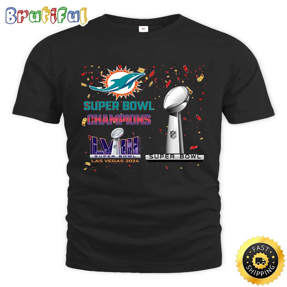 NFL Miami Dolphins T Shirt Super Bowl LVIII 2024 Las Vegas Champions Unisex Tshirt