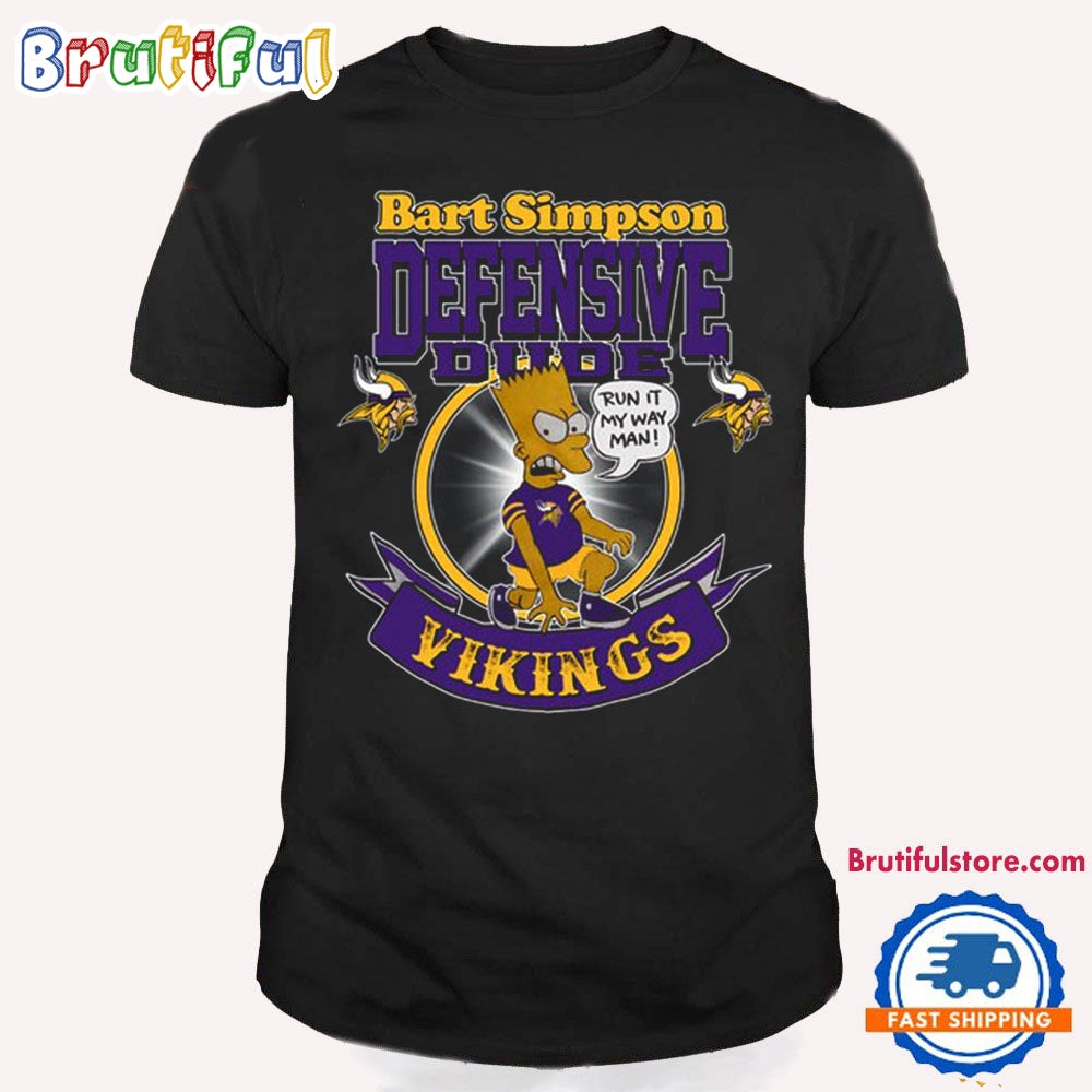 NFL Minnesota Vikings Bart Simpson Defensive Dude T Shirt
