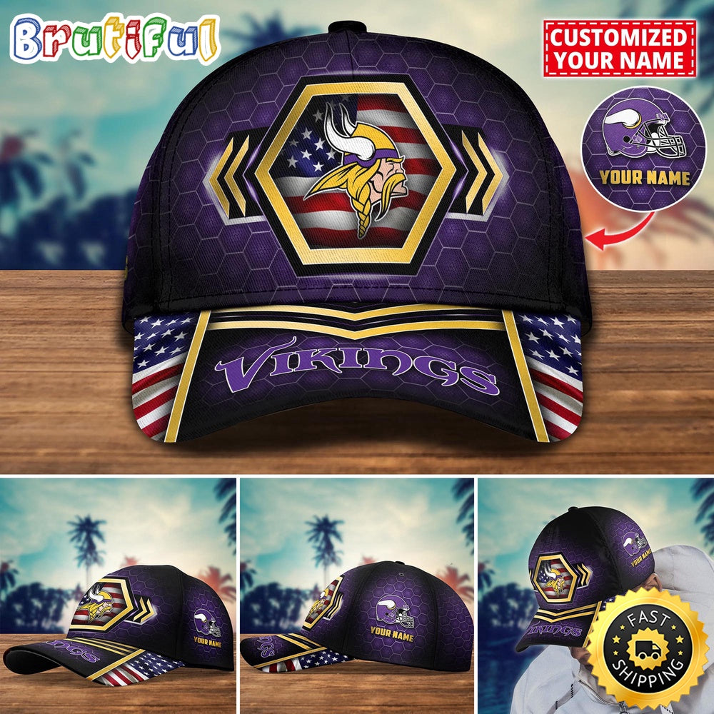 NFL Minnesota Vikings Baseball Cap Best Trending Custom Name Cap