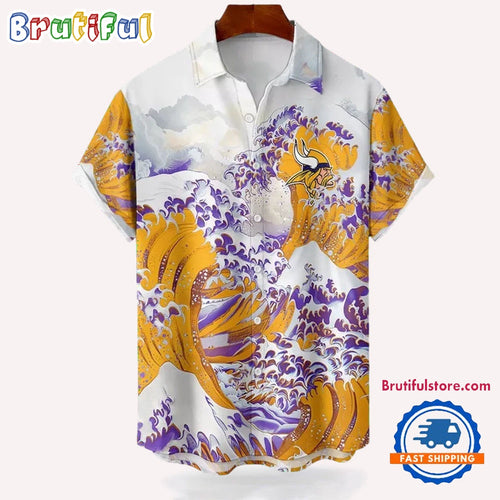 NFL Minnesota Vikings Football Special Great Wave Hawaiian Shirt
