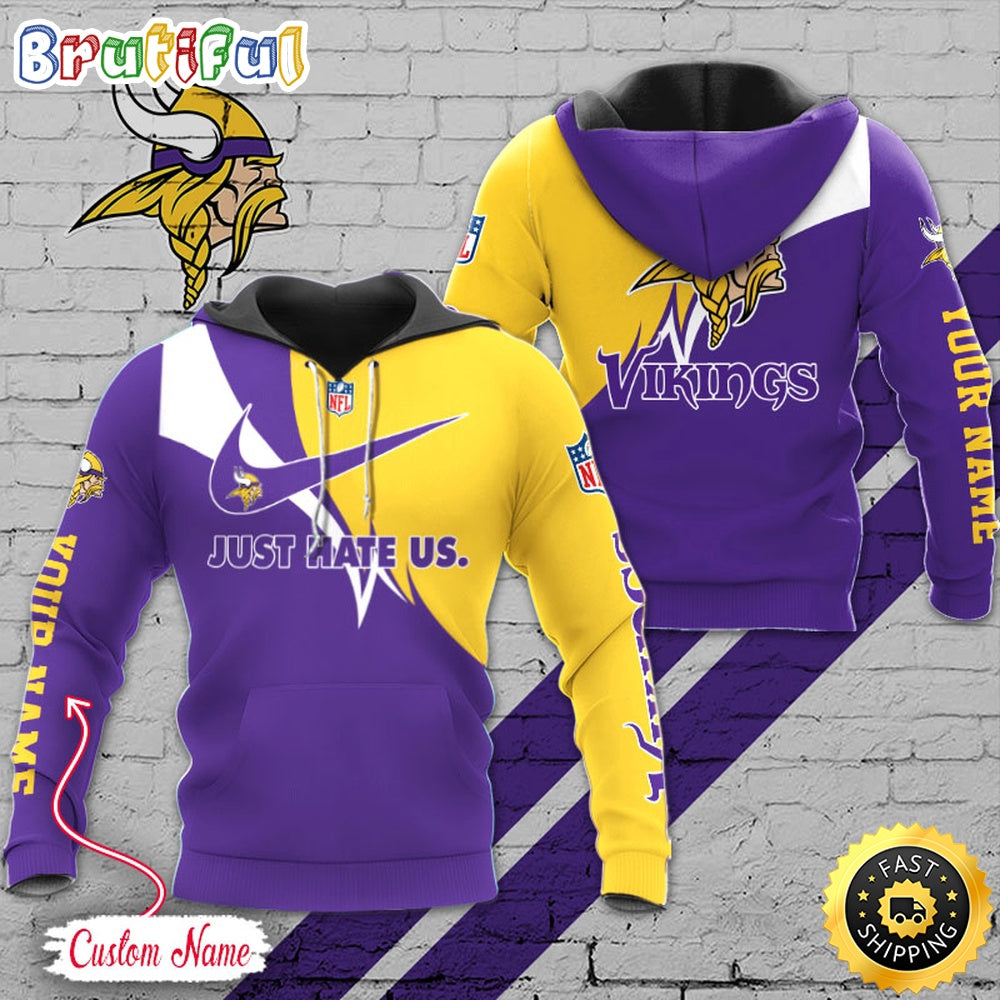 NFL Minnesota Vikings Hoodie Just Hate US Sport Hoodie