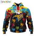 NFL Minnesota Vikings Hoodie Special Autism Awareness Design Football Hoodie