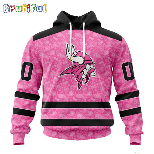 NFL Minnesota Vikings Hoodie Special Pink Hoodie Design Fight Breast Cancer