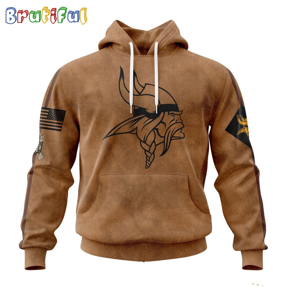 NFL Minnesota Vikings Hoodie Special Salute To Service For Veterans Day Full Printed Hoodie