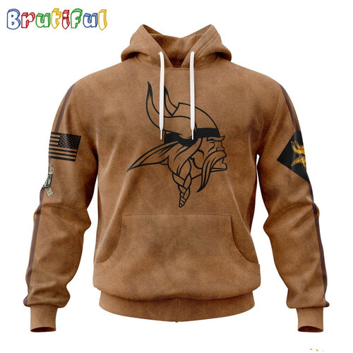 NFL Minnesota Vikings Hoodie Special Salute To Service For Veterans Day Full Printed Hoodie