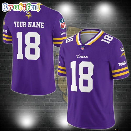 NFL Minnesota Vikings Logo Team Custom Football Jersey, Football Jersey Shirt