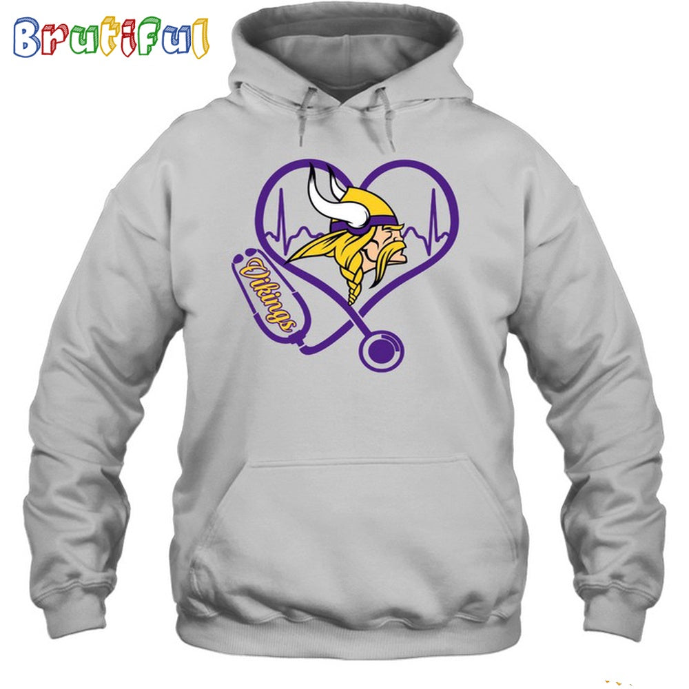 NFL Minnesota Vikings Nurse Love Hoodie Unisex Football T-Shirt Hoodie