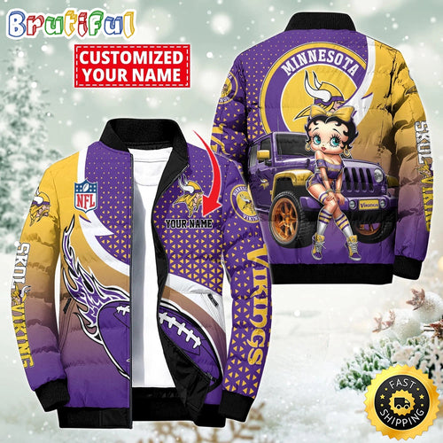 NFL Minnesota Vikings Puffer Jacket Betty Boop Custom Jacket
