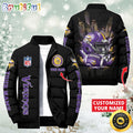 NFL Minnesota Vikings Puffer Jacket City Logo Print Jacket For Fans