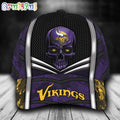 NFL Minnesota Vikings Special Halloween Skull Custom Baseball Cap