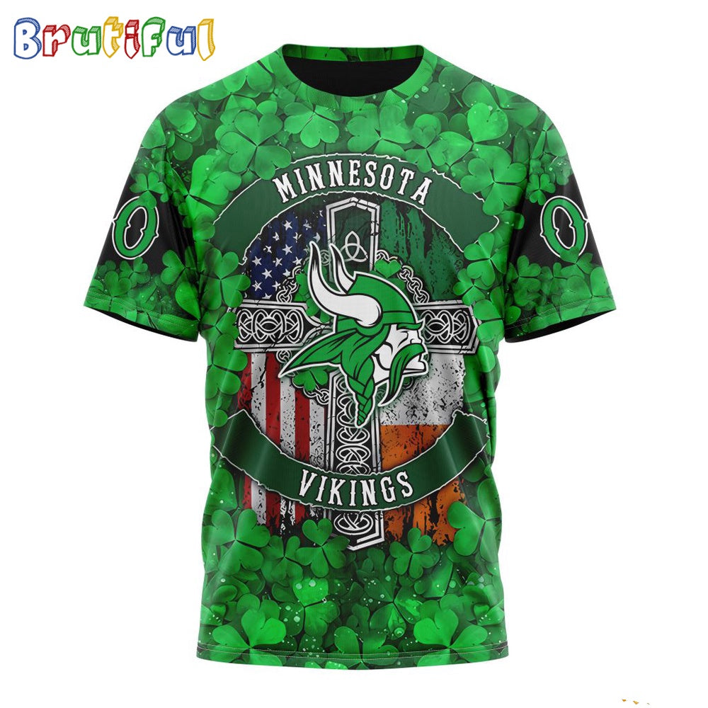 NFL Minnesota Vikings T-Shirt Special Design 3D T-Shirt St Patrick Day