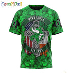NFL Minnesota Vikings T-Shirt Special Design 3D T-Shirt St Patrick Day