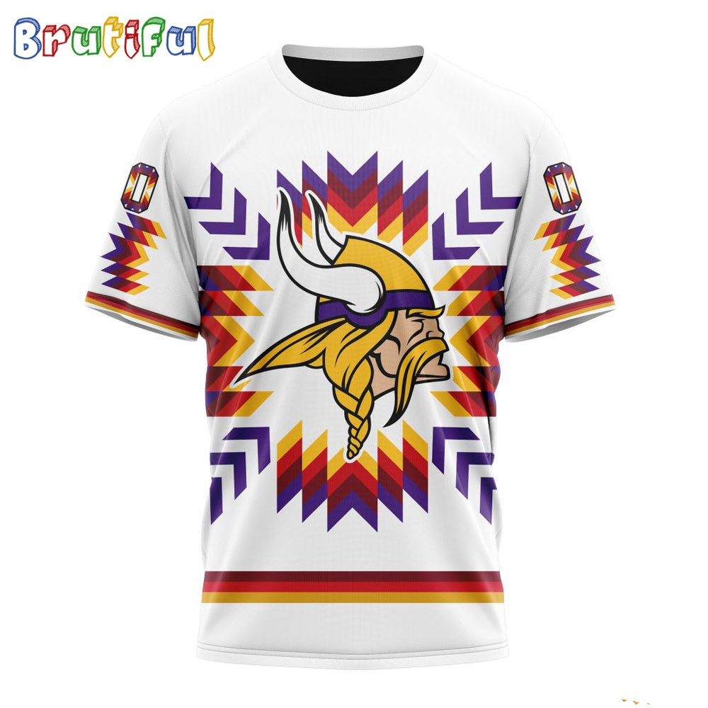 NFL Minnesota Vikings T-Shirt Special Design With Native Pattern