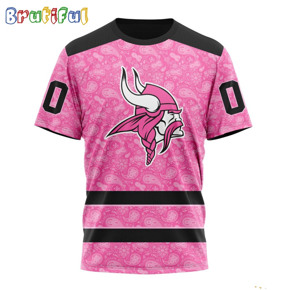 NFL Minnesota Vikings T-Shirt Special Pink T-Shirt Design Fight Breast Cancer