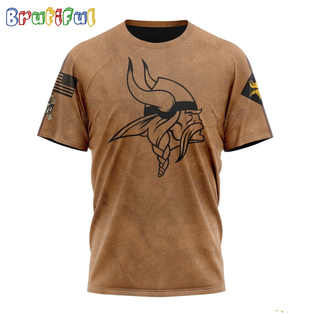 NFL Minnesota Vikings T-Shirt Special Salute To Service For Veterans Day Full Printed T-Shirt