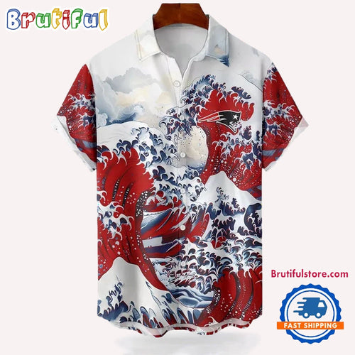 NFL New England Patriots Football Special Great Wave Hawaiian Shirt