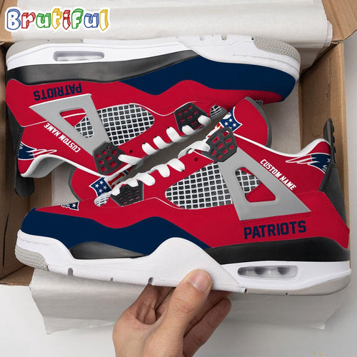 NFL New England Patriots Football Team Air Jordan 4 Shoes, Personalized AJ4 Sneaker