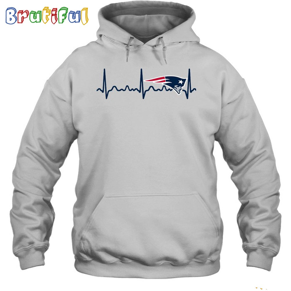 NFL New England Patriots Heartbeat Hoodie Unisex Football T-Shirt Hoodie