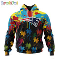 NFL New England Patriots Hoodie Special Autism Awareness Design Football Hoodie