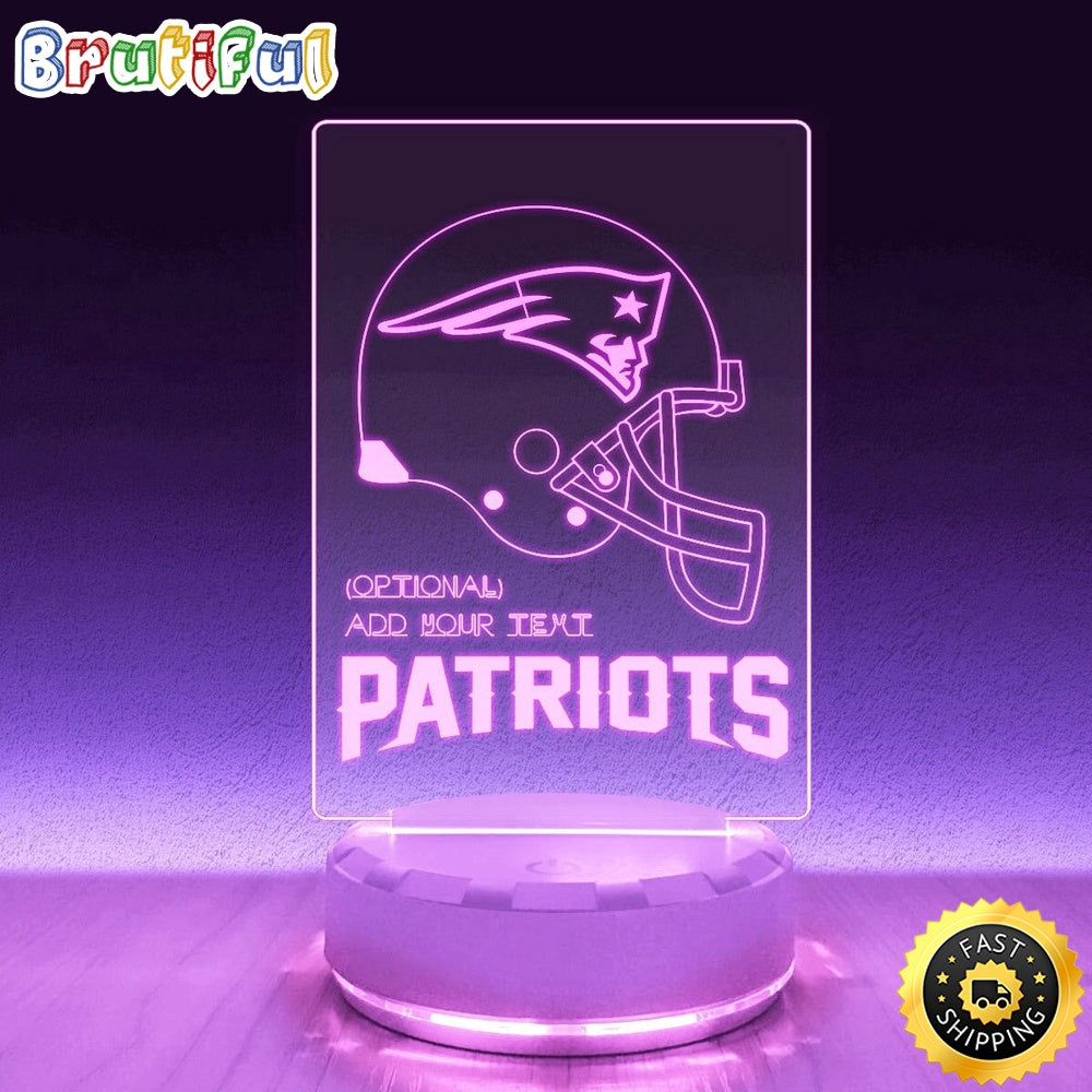 NFL New England Patriots Night Light Helmet Logo Sports LED Light