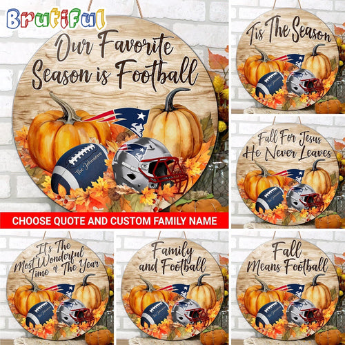 NFL New England Patriots Pumpkin Custom Wooden Sign, Sport Football Home Decorations