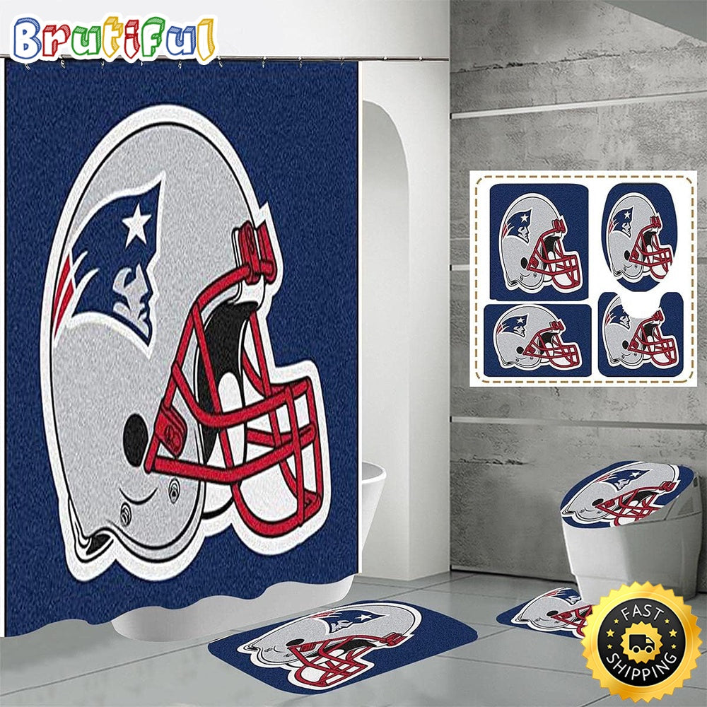NFL New England Patriots Shower Curtain Trendy Bathroom Drapes
