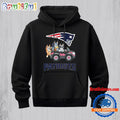 NFL New England Patriots Special Bluey Bingo And Muffin In The Car Hoodie, Football Bluey 2D Shirt