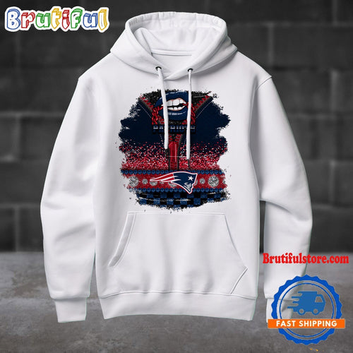 NFL New England Patriots Special Torn Effect Football Hoodie Shirt