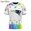 NFL New England Patriots T-Shirt Special Autism Awareness Design All Over Print T-Shirt