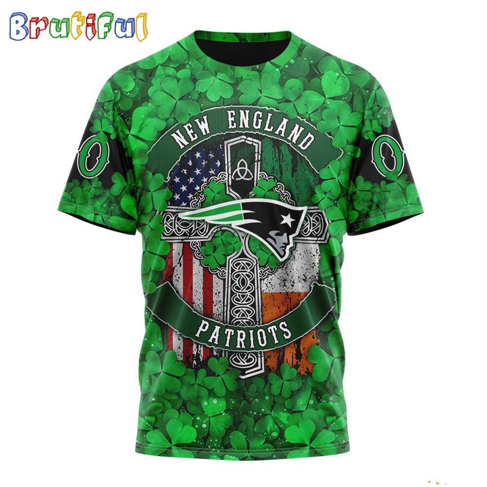 NFL New England Patriots T-Shirt Special Design 3D T-Shirt St Patrick Day