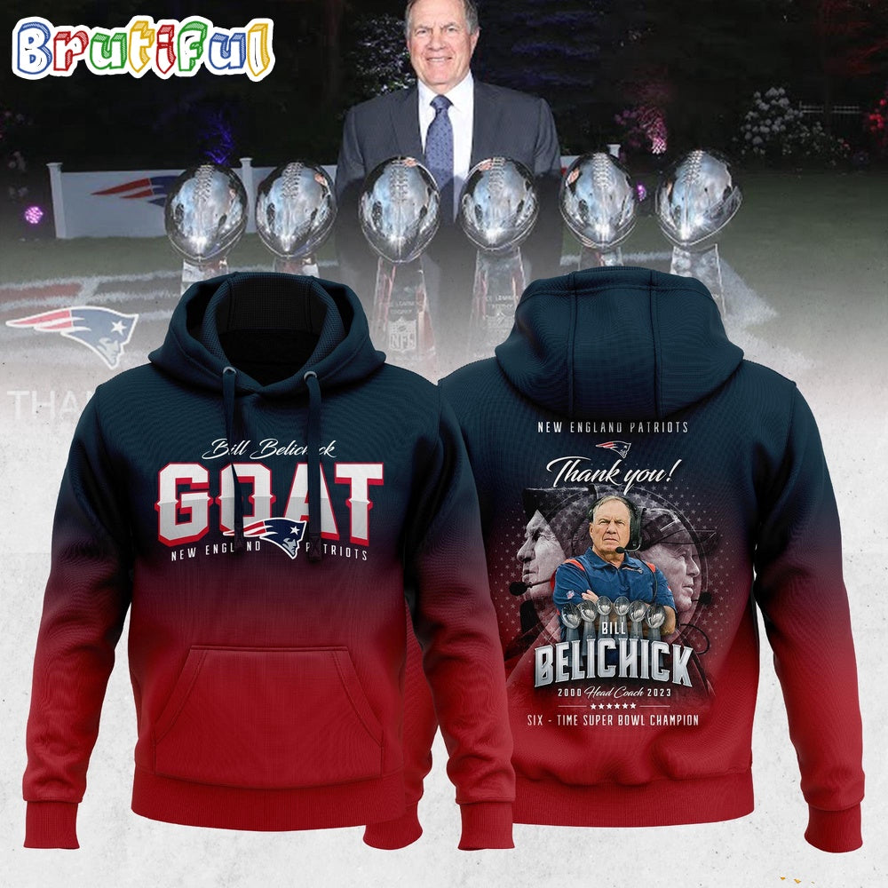 NFL New England Patriots Thank You Coach Bill Belichick 3D Hoodie