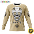 NFL New Orleans Saints Crewneck Sweatshirt Specialized Kits For Dia De Muertos Show Your Team Spirit