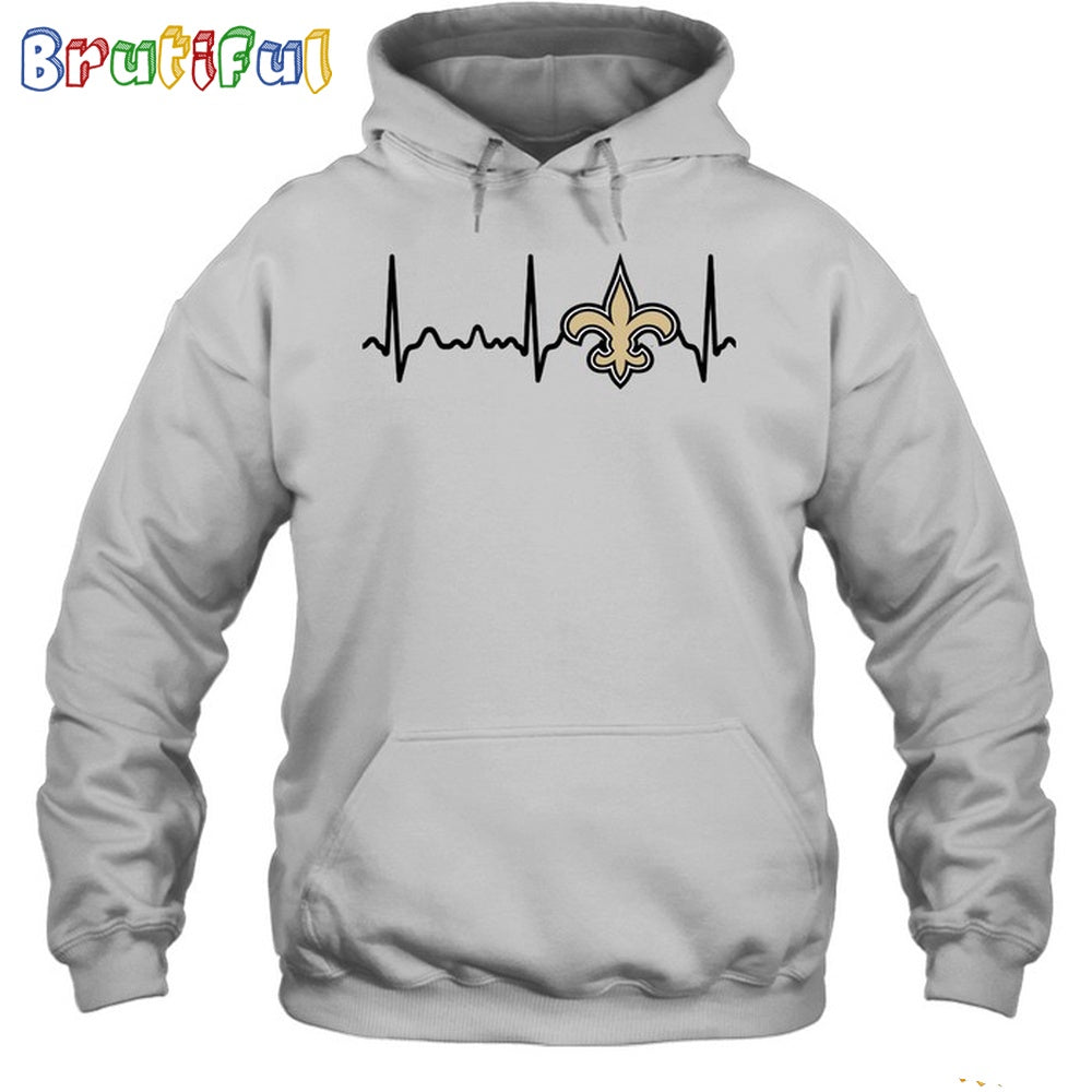 NFL New Orleans Saints Heartbeat Hoodie Unisex Football T-Shirt Hoodie