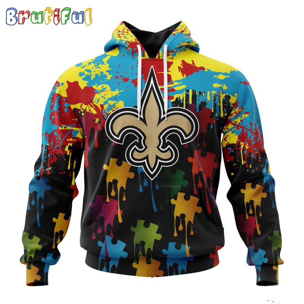 NFL New Orleans Saints Hoodie Special Autism Awareness Design Football Hoodie