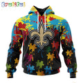NFL New Orleans Saints Hoodie Special Autism Awareness Design Football Hoodie