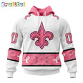 NFL New Orleans Saints Hoodie Special Pink Design Fight Breast Cancer