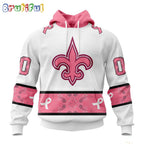 NFL New Orleans Saints Hoodie Special Pink Design Fight Breast Cancer