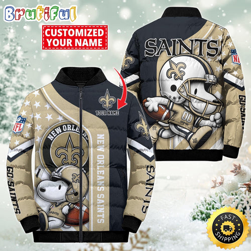 NFL New Orleans Saints Puffer Jacket Snooby Customized Jacket