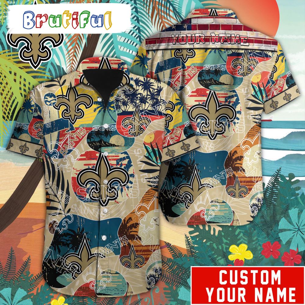 NFL New Orleans Saints Retro Hawaiian Shirt Special Vintage Style Hawaiian Button Shirt