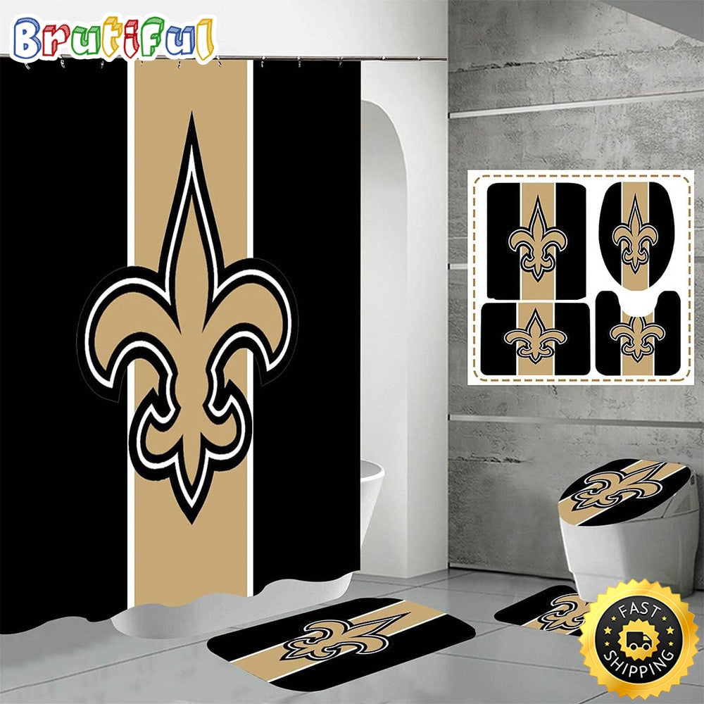 NFL New Orleans Saints Shower Curtain Modern Bath Curtains