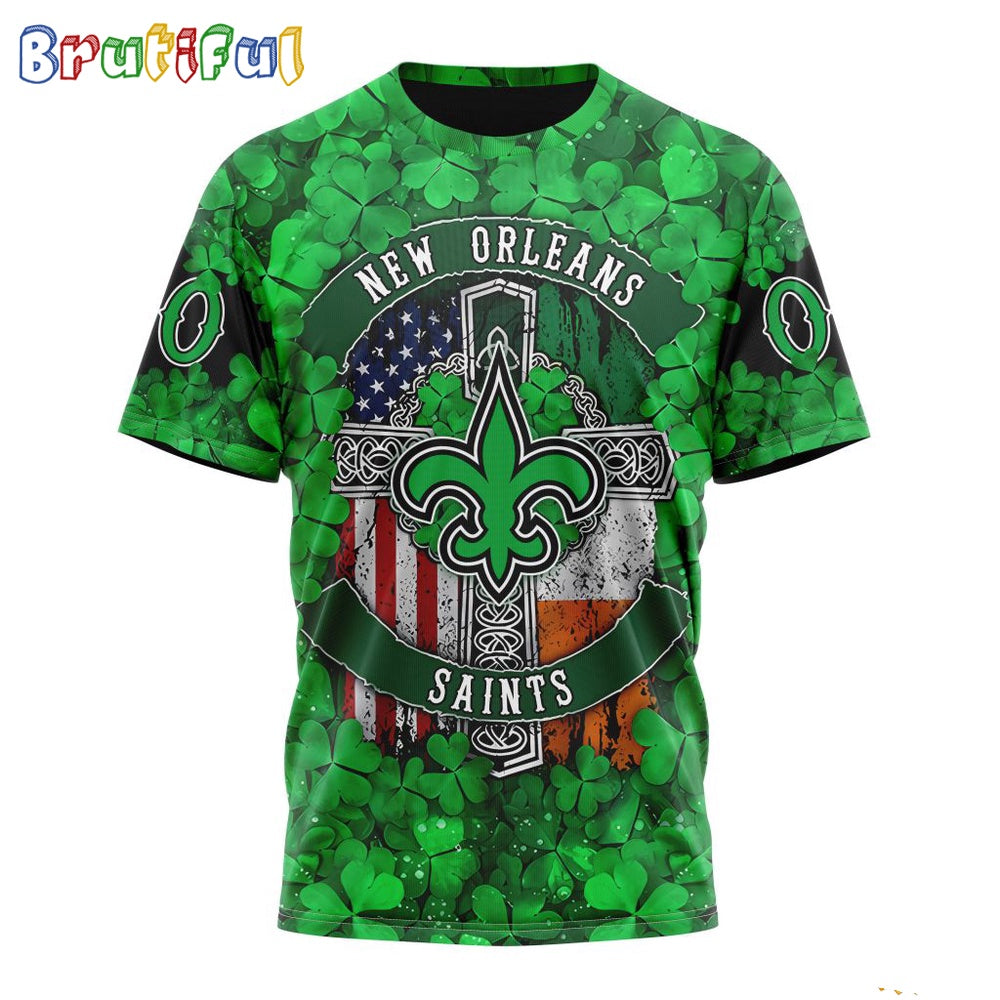 NFL New Orleans Saints T-Shirt Special Design 3D T-Shirt St Patrick Day