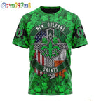 NFL New Orleans Saints T-Shirt Special Design 3D T-Shirt St Patrick Day